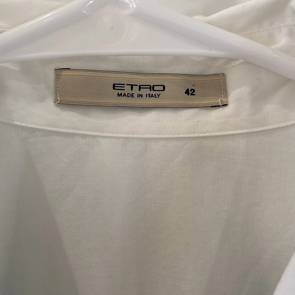 ETRO Made in Italy Turquoise/Magenta White Blouse. GORGEOUS!! Like New! Size 42 - Picture 3 of 9